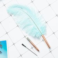 Feather Pen Factory Wholesale New White Feather Pen Floating Graduation Design White Pink Multicolor Feather Ballpoint Pen main image 2