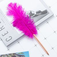 Feather Pen Factory Wholesale New White Feather Pen Floating Graduation Design White Pink Multicolor Feather Ballpoint Pen sku image 3