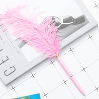 Feather Pen Factory Wholesale New White Feather Pen Floating Graduation Design White Pink Multicolor Feather Ballpoint Pen sku image 8