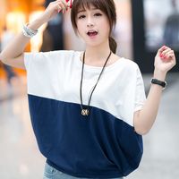 Sweet Korean Style Solid Color Polyester Milk Fiber Patchwork Rib-knit Blouse main image 4