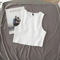 Women's T-shirt Sleeveless T-shirts Casual Solid Color main image 3