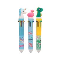 Cartoon Animal Ten-color Student Stationery Retractable Ballpoint Pen 1pcs main image 5