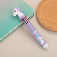 Cartoon Animal Ten-color Student Stationery Retractable Ballpoint Pen 1pcs sku image 10