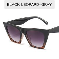 Fashion Solid Color Leopard Ac Square Full Frame Women's Sunglasses sku image 7