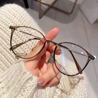 Preppy Style Gradient Color Solid Color Ac Oval Frame Full Frame Optical Glasses main image 3