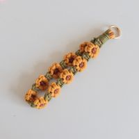 1 Piece Original Design Flower Cotton String Knitting Bag Pendant Keychain sku image 1