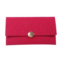 Black Rose Red Green Felt Solid Color Lingge Metal Button Square Evening Bags main image 6