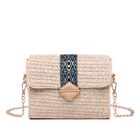 Women's Straw Solid Color Fashion Square Flip Cover Crossbody Bag Straw Bag Chain Bag main image 4