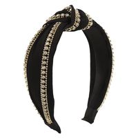 Fashion Solid Color Cloth Inlay Rhinestones Hair Band sku image 1