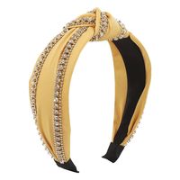 Fashion Solid Color Cloth Inlay Rhinestones Hair Band sku image 2