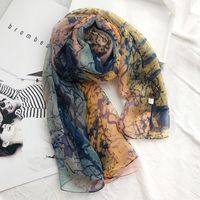 Women's Streetwear Gradient Color Satin Printing Scarves & Gloves sku image 4