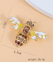 Retro Bee Alloy Inlay Rhinestones Women's Brooches 1 Piece main image 2