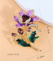 Sweet Flower Alloy Inlay Rhinestones Women's Brooches 1 Piece main image 2