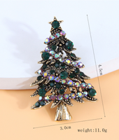 Rétro Sapin De Noël Alliage Incruster Strass Femmes Broches 1 Pièce main image 4