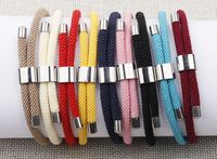 1 Piece Simple Style Solid Color Rope Titanium Steel Unisex Bracelets main image 3