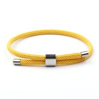 1 Piece Simple Style Solid Color Rope Titanium Steel Unisex Bracelets sku image 9