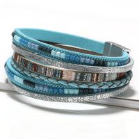 Simple Style Solid Color Pu Leather Alloy Patchwork Women's Bangle 1 Piece main image 2