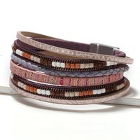 Simple Style Solid Color Pu Leather Alloy Patchwork Women's Bangle 1 Piece main image 4