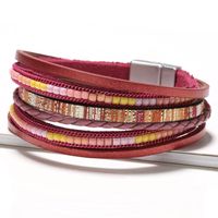 Simple Style Solid Color Pu Leather Alloy Patchwork Women's Bangle 1 Piece main image 3