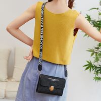 Women's Small Pu Leather Argyle Streetwear Metal Button Square Flip Cover Crossbody Bag main image 3