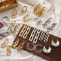 Retro Square Oval Rose Alloy Plating Women's Drop Earrings 1 Pair main image 1