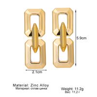 Retro Square Oval Rose Alloy Plating Women's Drop Earrings 1 Pair main image 3