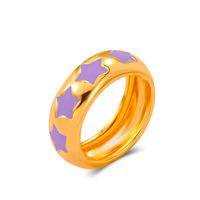 Retro Triangle Star Heart Shape Alloy Enamel Inlay Rhinestones Women's Rings 1 Piece sku image 10