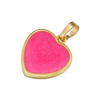 1 Piece Simple Style Heart Shape Brass Enamel Plating 18k Gold Plated Pendants sku image 6