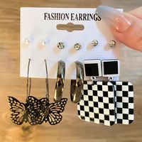 1 Set Elegant Heart Shape Flower Butterfly Alloy Plating Inlay Artificial Gemstones Women's Drop Earrings Ear Studs sku image 10