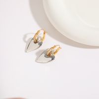 1 Piece Glam Heart Shape Copper Inlay Zircon 18k Gold Plated Drop Earrings sku image 1