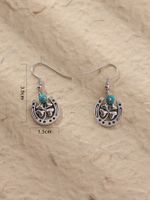 Wholesale Jewelry 1 Pair Retro Ethnic Style Four Leaf Clover Alloy Turquoise Drop Earrings main image 2