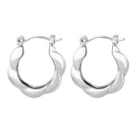 1 Pair Simple Style Round Twist Titanium Steel Plating Hoop Earrings main image 9