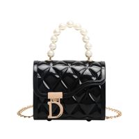 Women's Small Pvc Solid Color Fashion Square Lock Clasp Handbag Crossbody Bag Jelly Bag main image 4