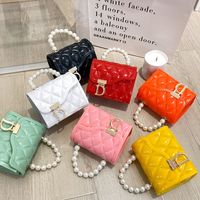 Women's Small Pvc Solid Color Fashion Square Lock Clasp Handbag Crossbody Bag Jelly Bag main image 1