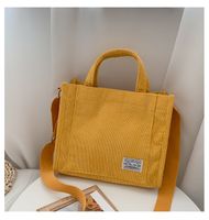 Women's Medium Summer Corduroy Solid Color Basic Square Magnetic Buckle Handbag main image 4