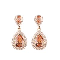 1 Pair Elegant Water Droplets Alloy Inlay Artificial Gemstones Women's Drop Earrings main image 2