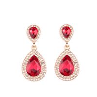 1 Pair Elegant Water Droplets Alloy Inlay Artificial Gemstones Women's Drop Earrings sku image 4