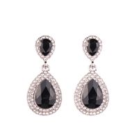 1 Pair Elegant Water Droplets Alloy Inlay Artificial Gemstones Women's Drop Earrings sku image 7