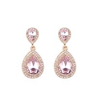 1 Pair Elegant Water Droplets Alloy Inlay Artificial Gemstones Women's Drop Earrings sku image 1