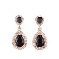 1 Pair Elegant Water Droplets Alloy Inlay Artificial Gemstones Women's Drop Earrings sku image 8