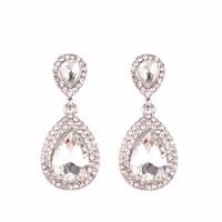 1 Pair Elegant Water Droplets Alloy Inlay Artificial Gemstones Women's Drop Earrings sku image 9