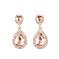 1 Pair Elegant Water Droplets Alloy Inlay Artificial Gemstones Women's Drop Earrings sku image 3