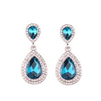 1 Pair Elegant Water Droplets Alloy Inlay Artificial Gemstones Women's Drop Earrings sku image 5
