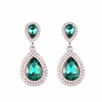 1 Pair Elegant Water Droplets Alloy Inlay Artificial Gemstones Women's Drop Earrings sku image 12