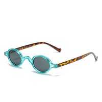 Retro Color Block Leopard Ac Round Frame Full Frame Women's Sunglasses sku image 5