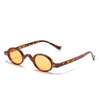 Retro Color Block Leopard Ac Round Frame Full Frame Women's Sunglasses sku image 2