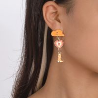 1 Pair Simple Style Heart Shape Alloy Enamel Women's Drop Earrings main image 4