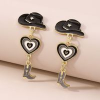 1 Pair Simple Style Heart Shape Alloy Enamel Women's Drop Earrings sku image 4