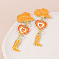 1 Pair Simple Style Heart Shape Alloy Enamel Women's Drop Earrings sku image 3