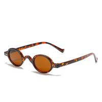 Retro Color Block Leopard Ac Round Frame Full Frame Women's Sunglasses sku image 6